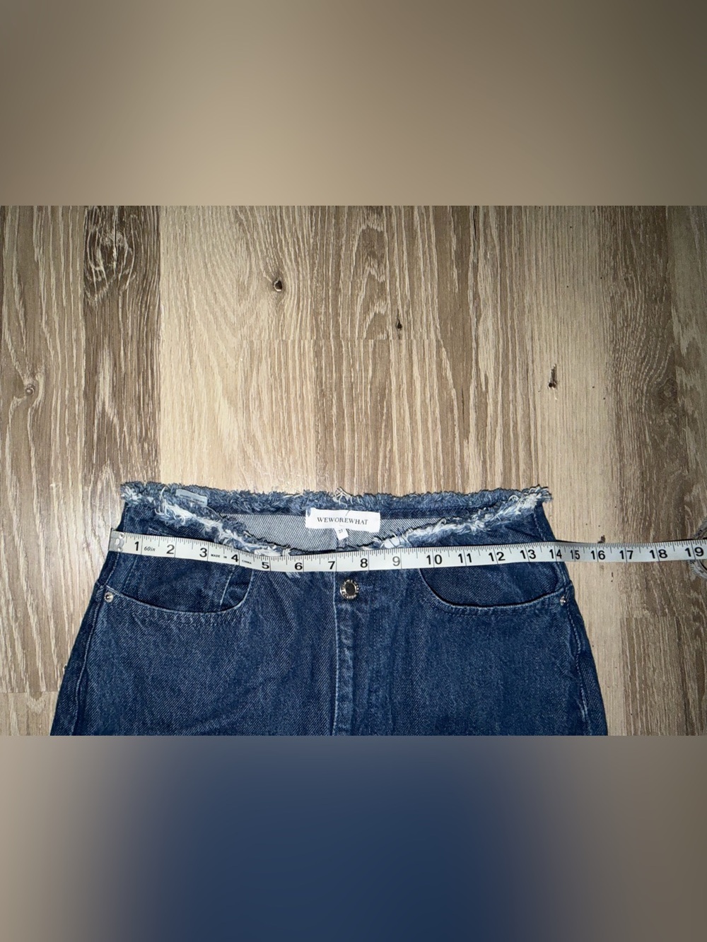 WeWoreWhat 100% Cotton High Rise Wide Leg Raw Hem Jeans Size 27 - Picture 6 of 10